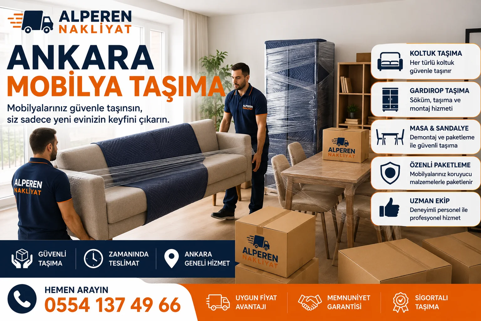 Ankara mobilya taşıma, koltuk, gardırop ve masa taşıma hizmeti – Alperen Nakliyat