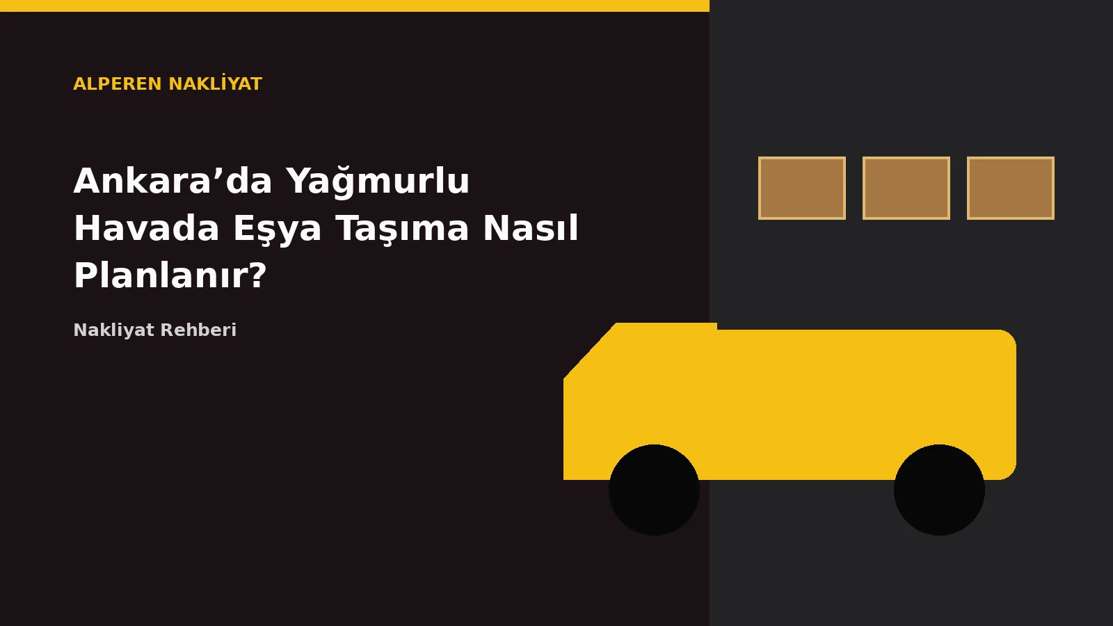 Ankara’da Yağmurlu Havada Eşya Taşıma Nasıl Planlanır? – Alperen Nakliyat