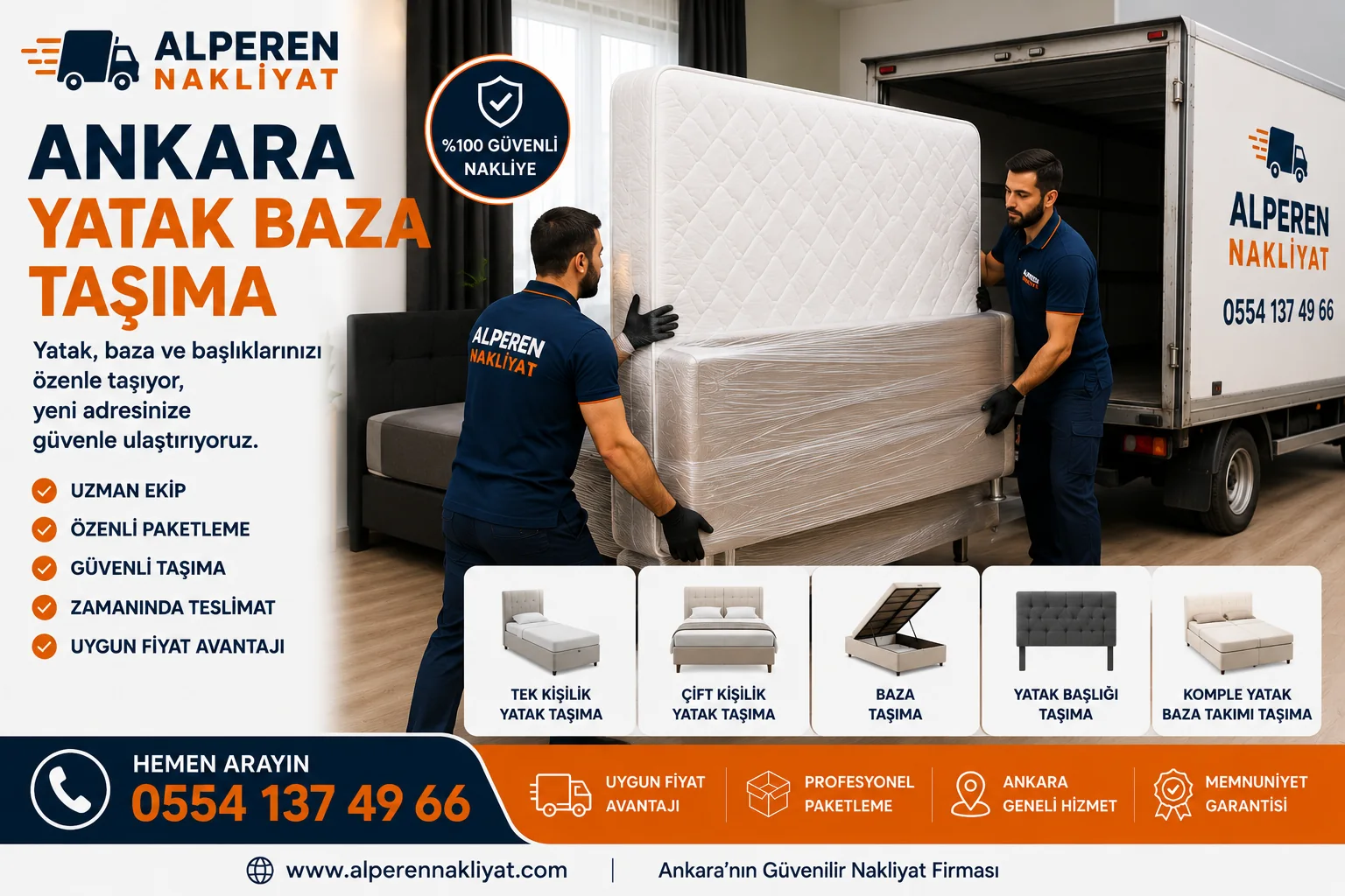 Ankara yatak baza taşıma, tek ve çift kişilik yatak nakliye hizmeti – Alperen Nakliyat