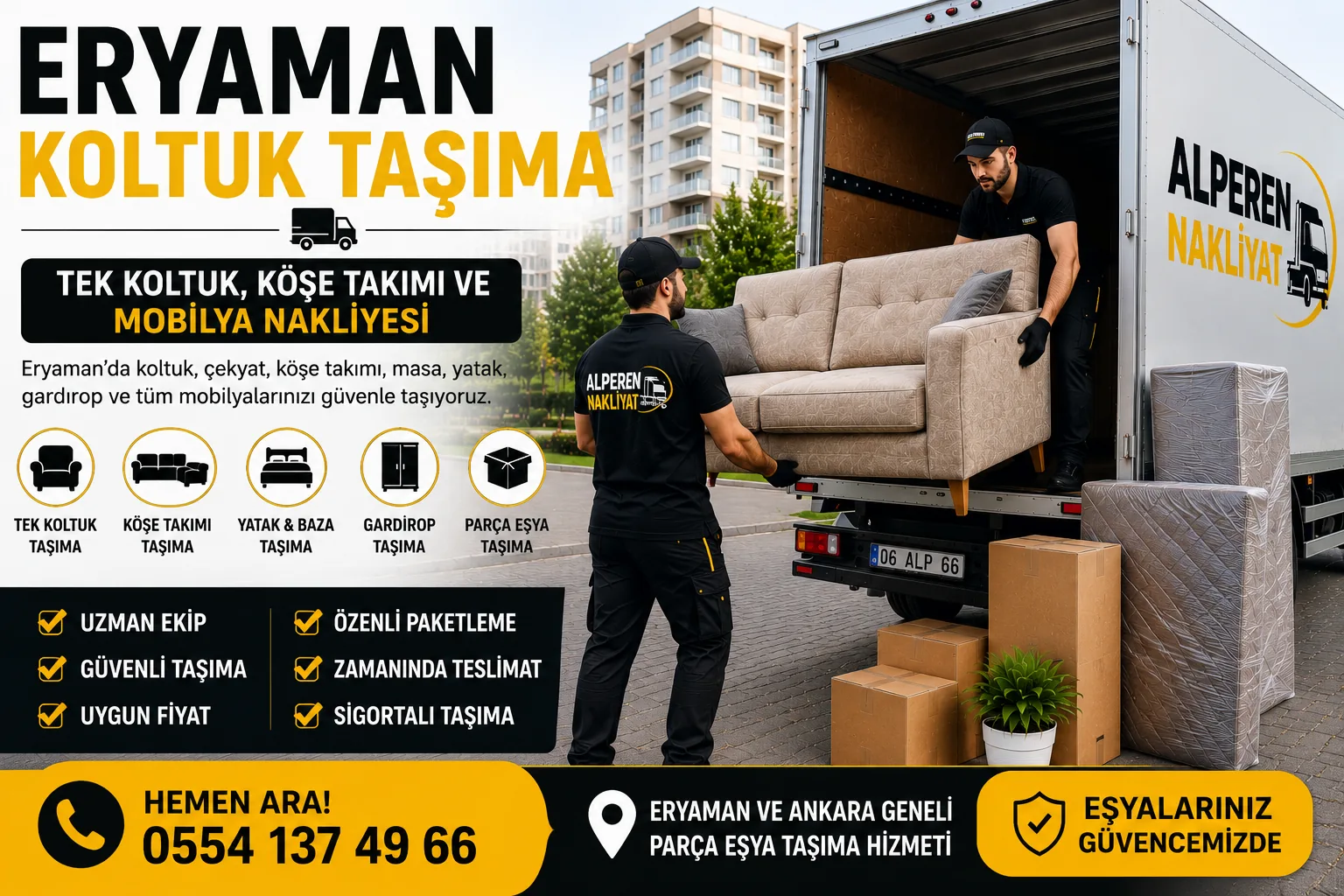 Eryaman koltuk taşıma, tek koltuk ve mobilya nakliyesi – Alperen Nakliyat
