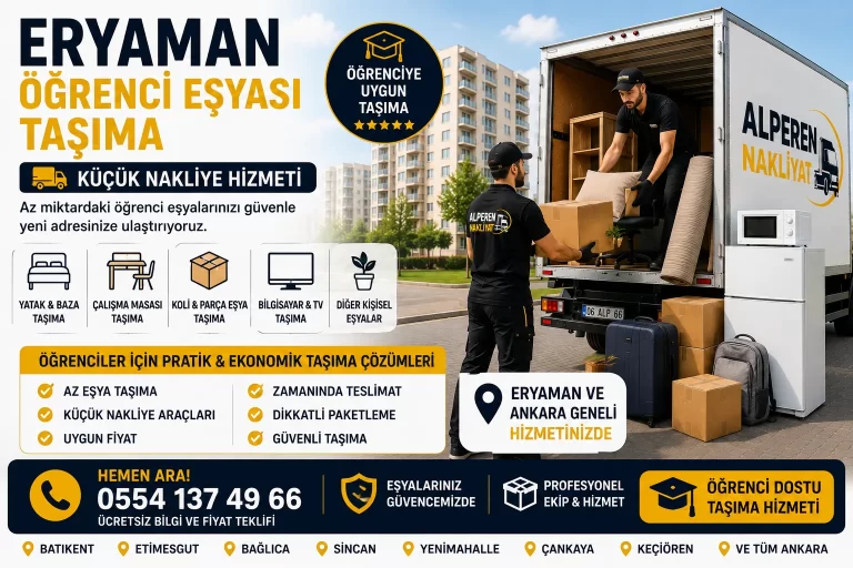 Eryaman öğrenci eşyası taşıma ve küçük nakliye hizmeti – Alperen Nakliyat