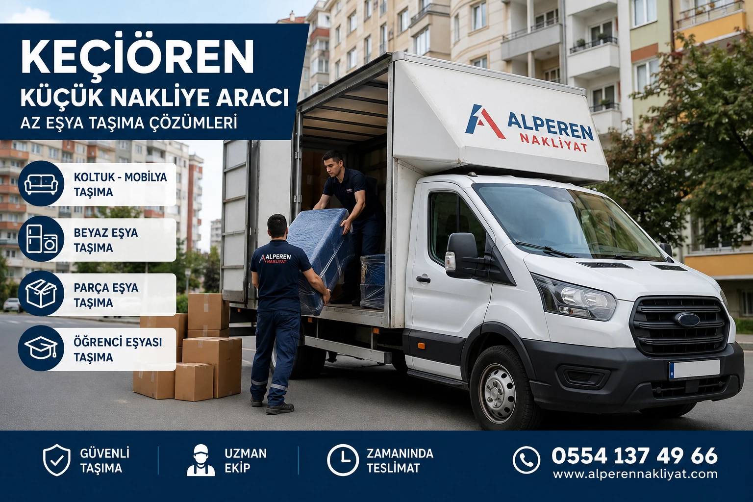 Keçiören küçük nakliye aracı ile mobilya, beyaz eşya ve parça eşya taşıma hizmeti – Alperen Nakliyat,