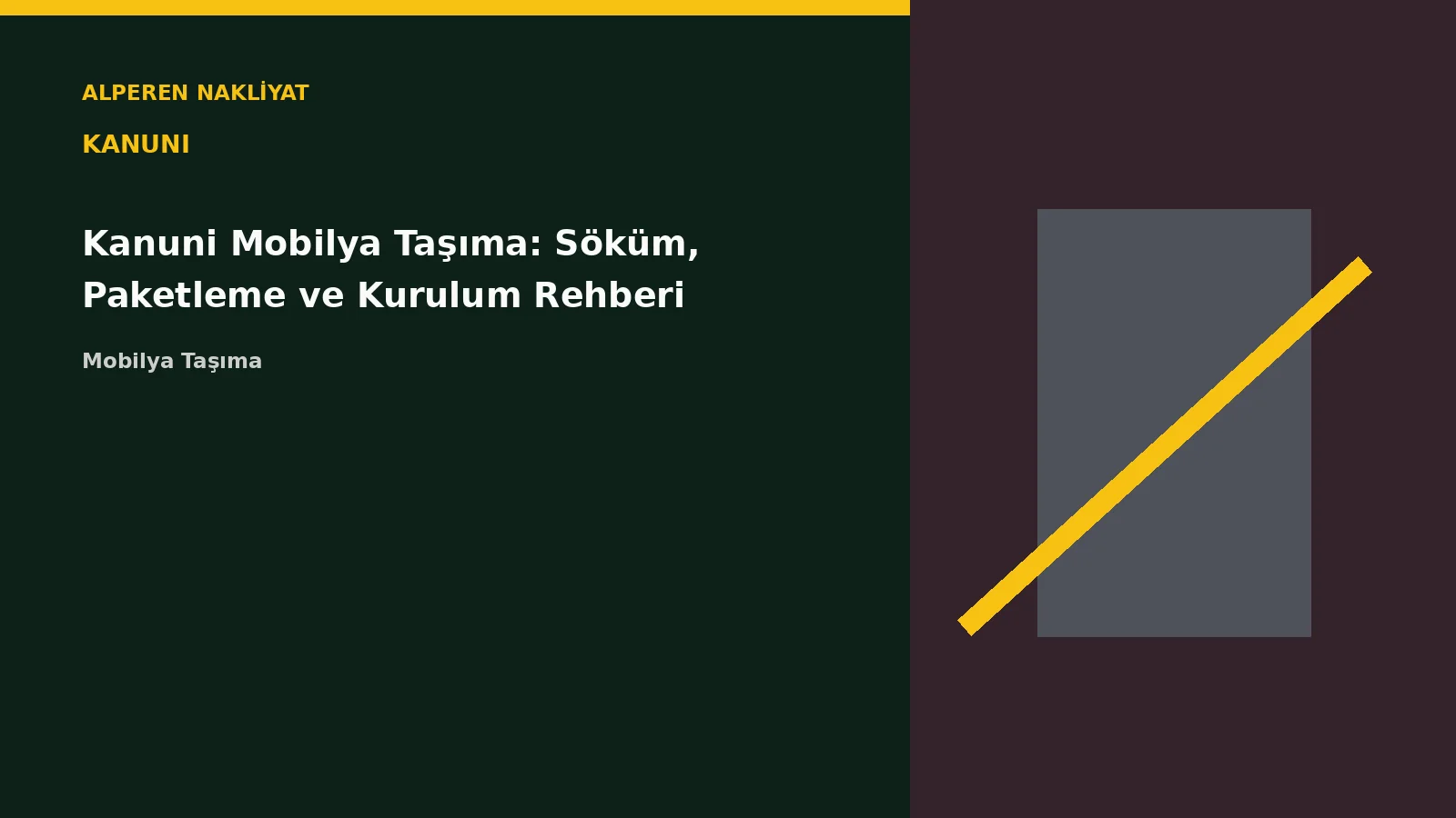 Kanuni Mobilya Taşıma: Söküm, Paketleme ve Kurulum Rehberi – Alperen Nakliyat